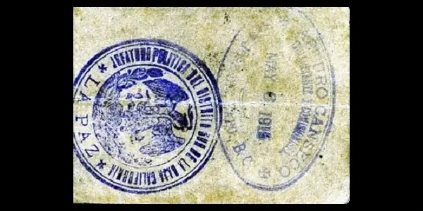 Billete de 10 centavos de la Casa de Arturo Canseco de Baja California sur reverso