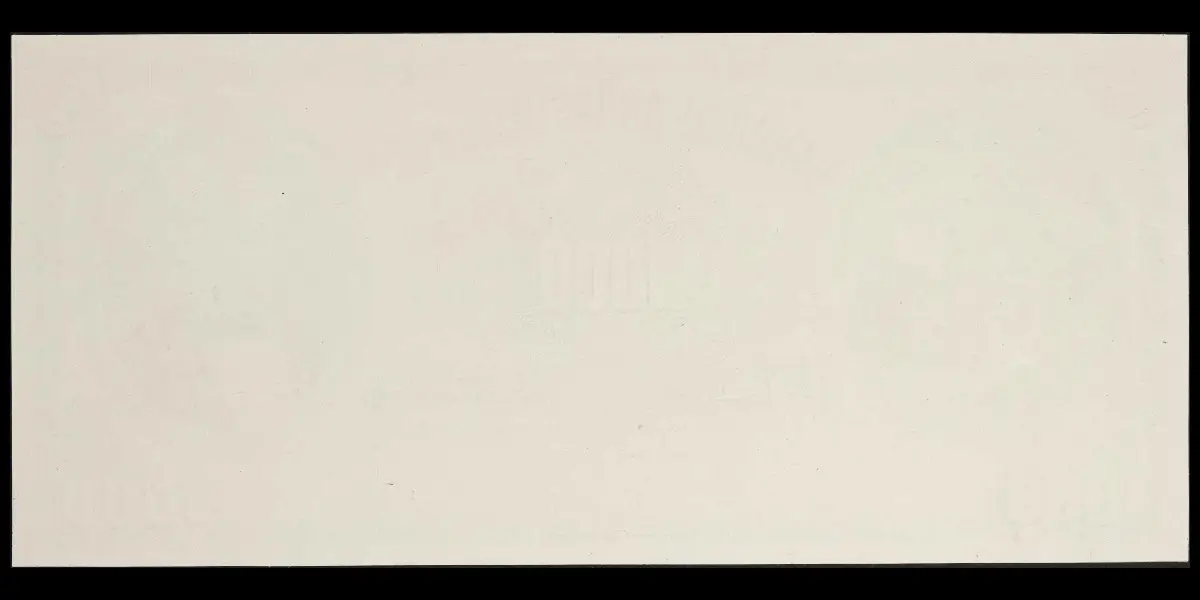 Billete de 1000 pesos del Banco de Aguascalientes de prueba a color reverso