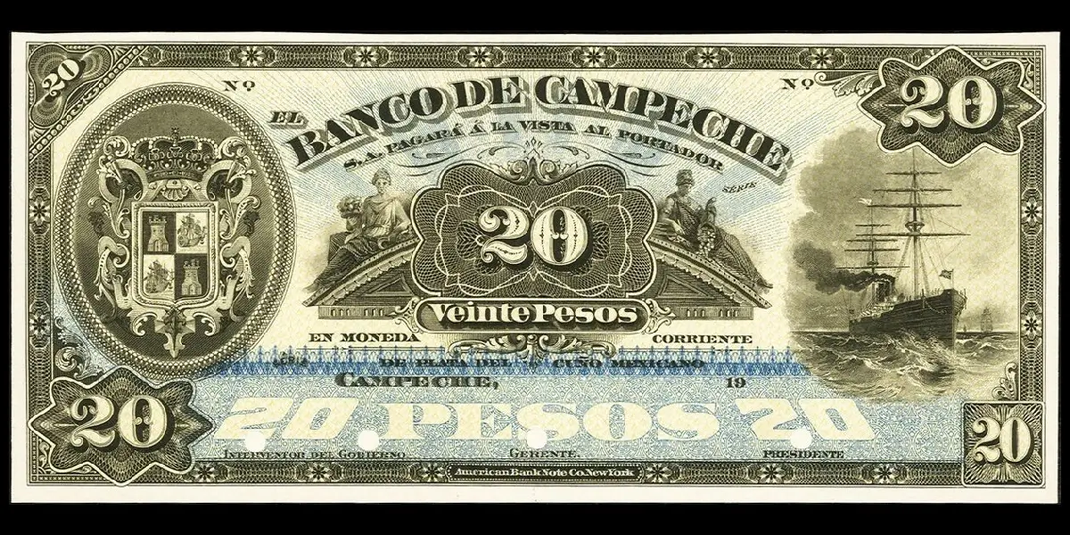 Billete de 20 pesos del Banco de Campeche