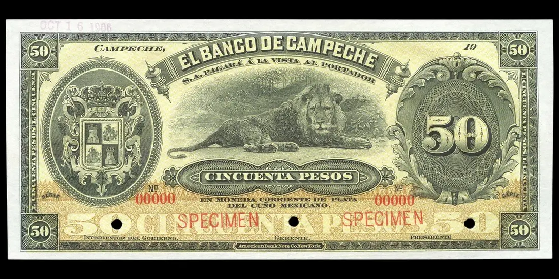 Billete de 50 pesos del Banco de Campeche