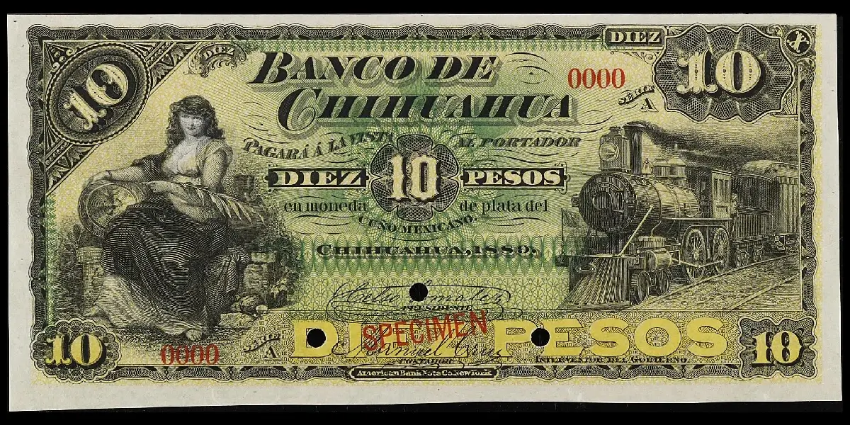 Billete de 10 pesos del Banco de Chihuahua