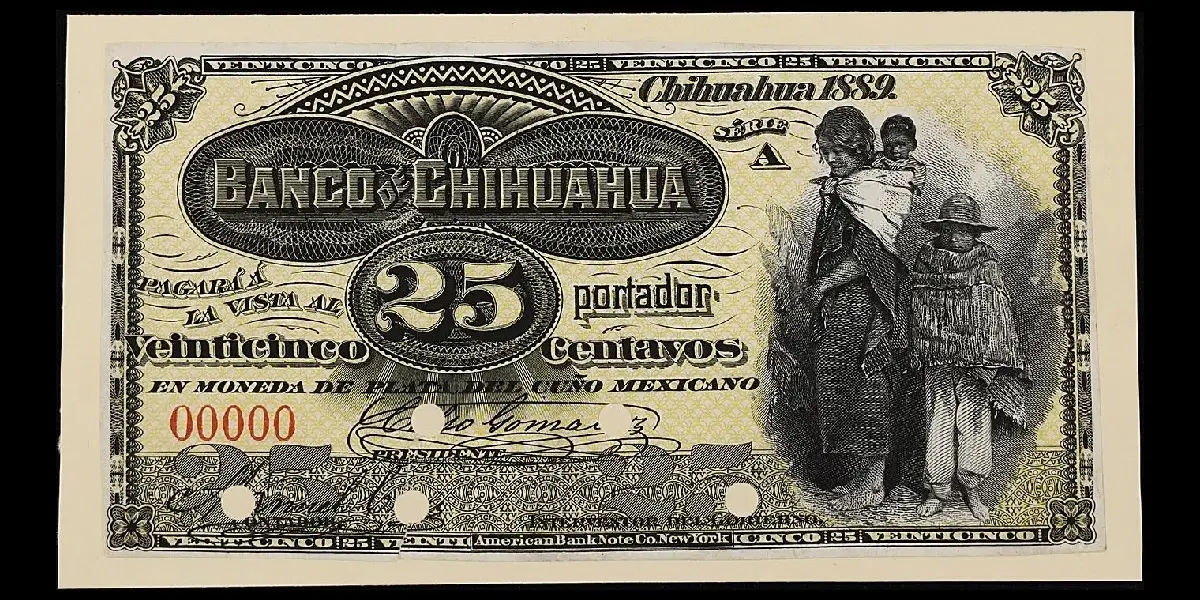 Billete de 25 centavos del Banco de Chihuahua