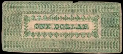 Billete de 1 dolar de The Bank of Lower California reverso