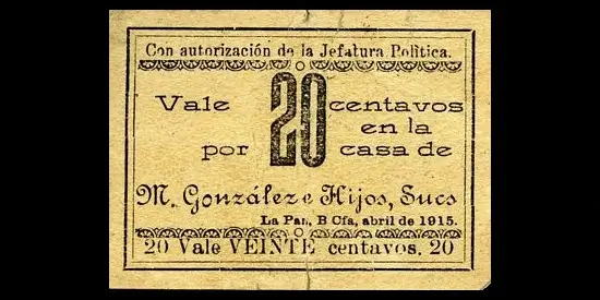 20 centavos de la Casa de M. Gonzalez e Hijos