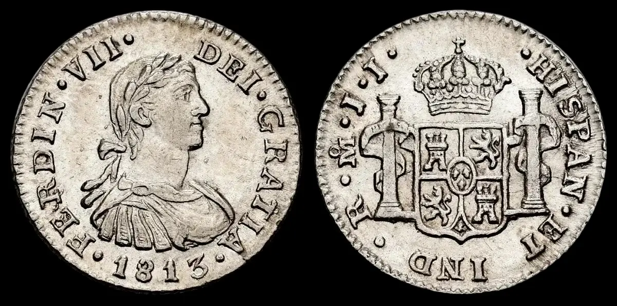 Moneda de medio real de la Nueva España