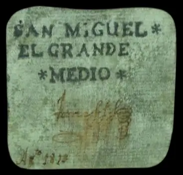 Cartón de medio real emitido en San Miguel el Grande 8