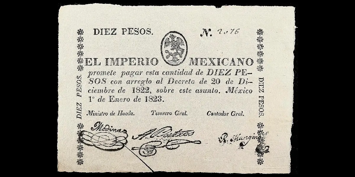 Billete de 10 pesos del Imperio Mexicano