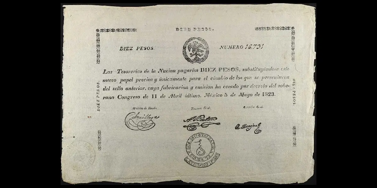 Billete de 10 pesos de las Tesorerías de la Nación