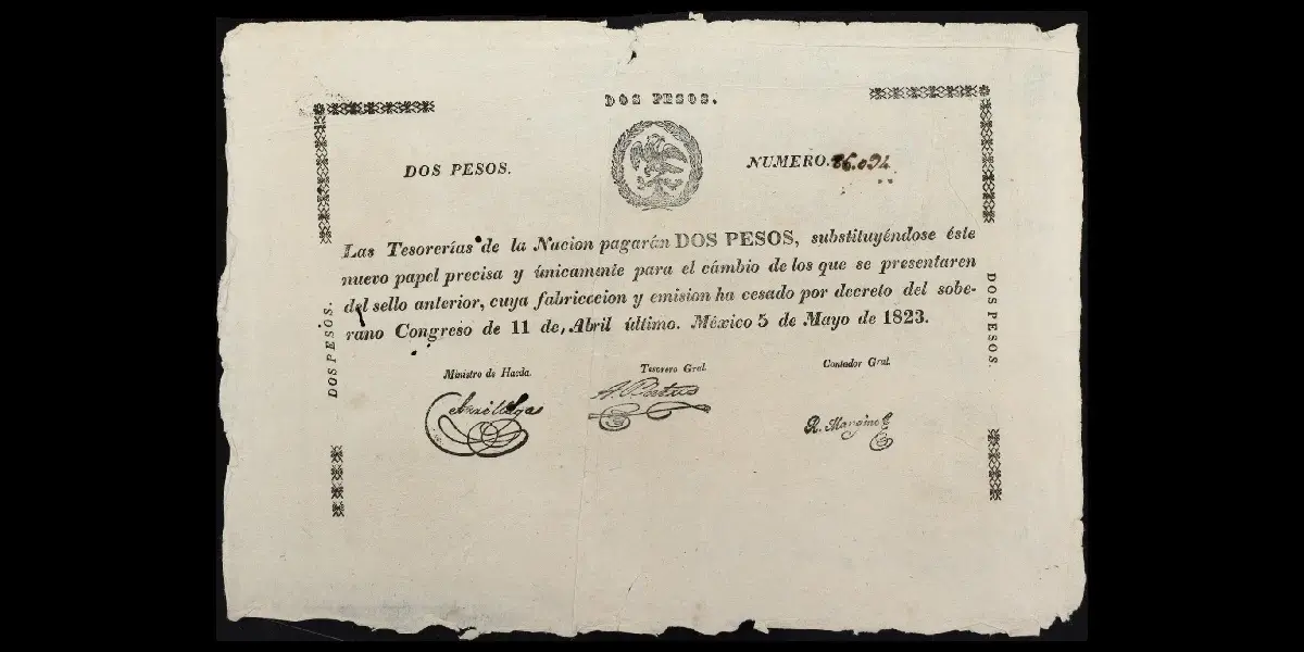 Billete de 5 pesos de las Tesorerías de la Nación