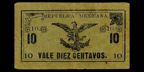 Billete de 10 centavos del Gobierno Constitucionalista de México (La Paz)