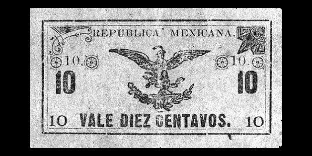 10 centavos del Gobierno Constitucionalista de Mexico en La Paz