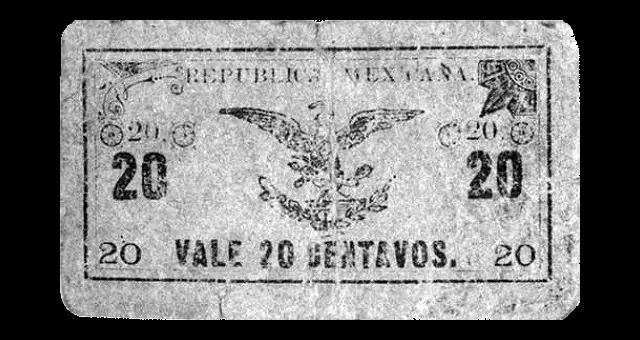 20 centavos del Gobierno Constitucionalista de Mexico en La Paz