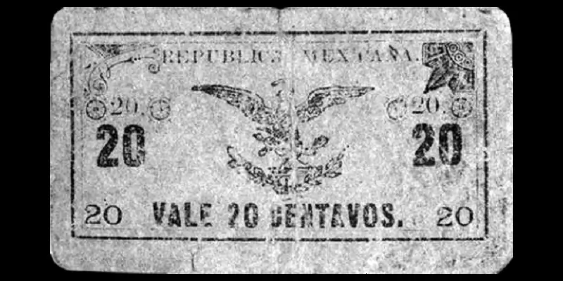 Billete de 20 centavos del Gobierno Constitucionalista de México (La Paz)