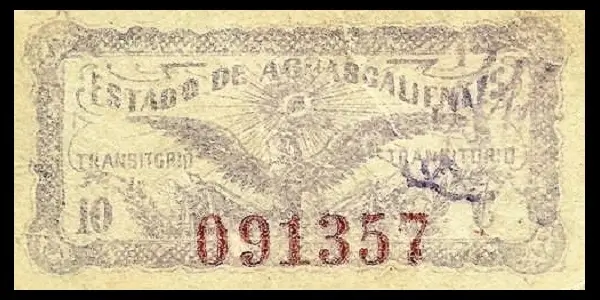 Billete de 5 centavos de la Tesorería Municipal de Aguascalientes