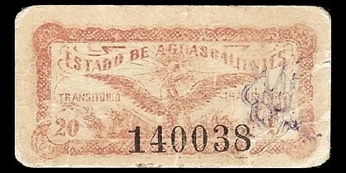 Billete de 5 centavos de la Tesorería Municipal de Aguascalientes