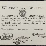1 peso imperio mexicano 1823 anverso