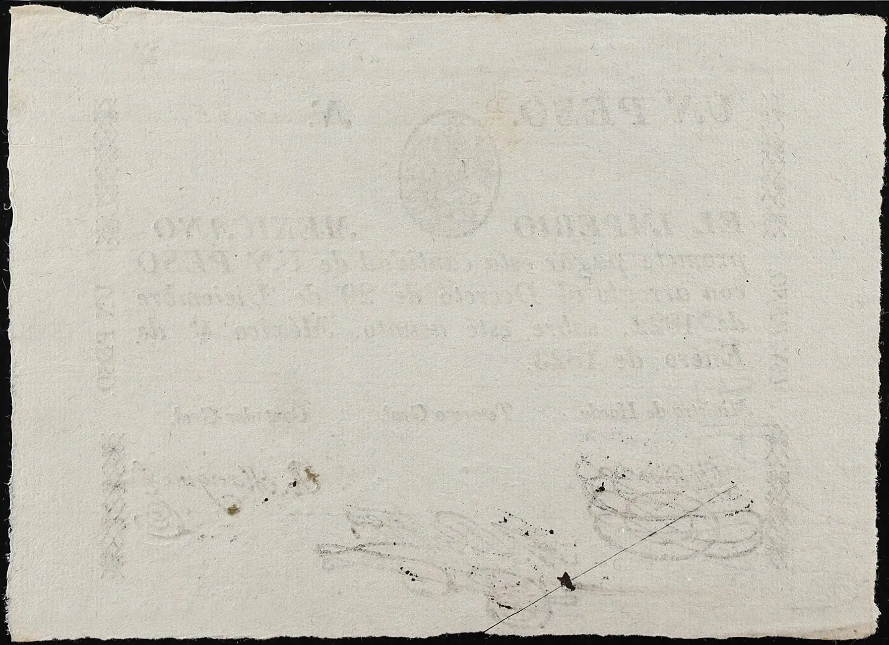 1 peso imperio mexicano 1823 reverso