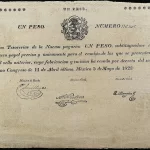 1 peso tesorerias de la nacion 1823 anverso