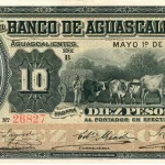 10 pesos banco aguascalientes serie b 1906-1907 anverso