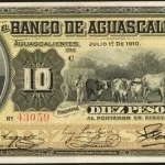 10 pesos banco aguascalientes serie c 1910 anverso