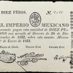 10 pesos imperio mexicano 1823 anverso
