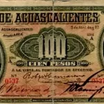 100 pesos banco aguascalientes serie a 1902-1906 anverso